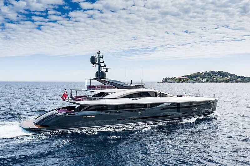 a boat on the water aboard FLYING DAGGER III Yacht for Sale