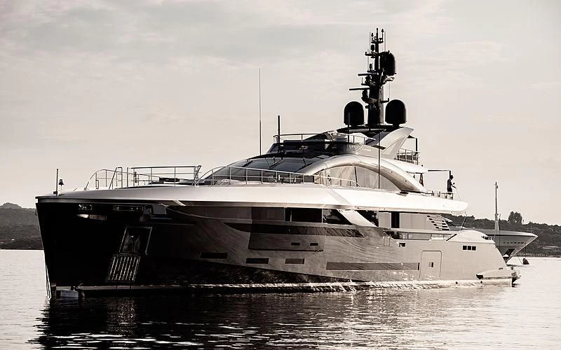 a large boat in the water aboard FLYING DAGGER III Yacht for Sale