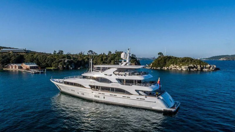 a boat in the water aboard THE STAR Yacht for Sale