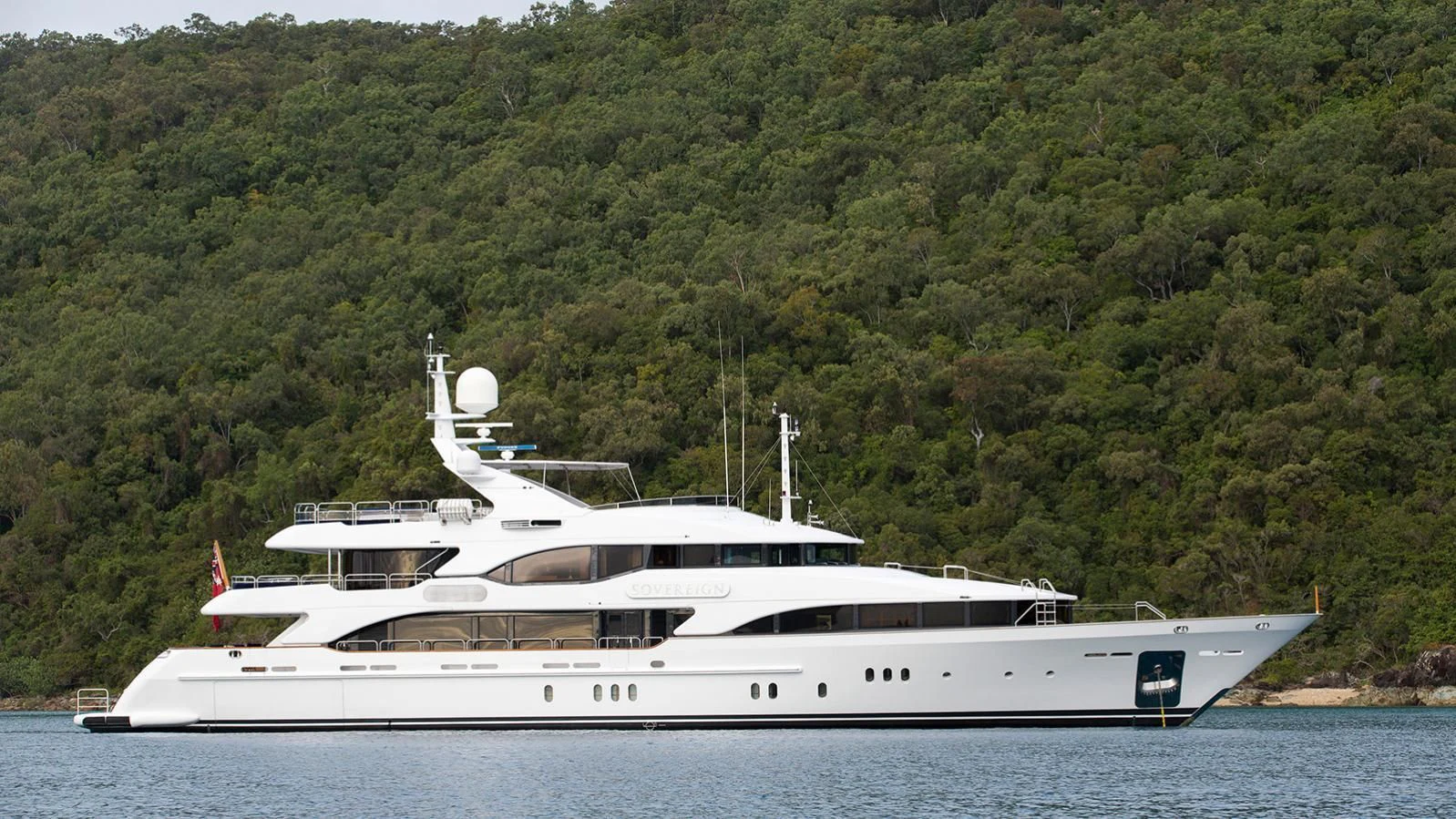 a white yacht on the water aboard THE STAR Yacht for Sale