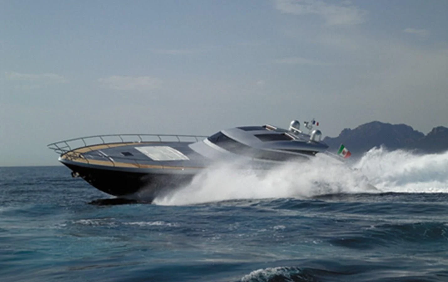 a boat splashing in the water aboard CNM CONTINENTAL 80 Yacht for Sale