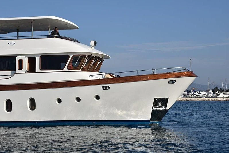 a white boat in the water aboard KUYIS Yacht for Sale