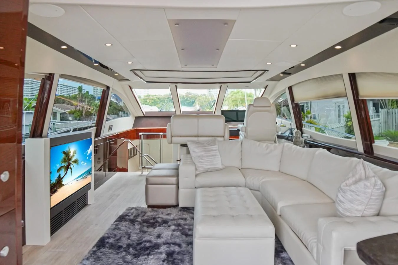 inside of a vehicle aboard LAZZARA 68' Yacht for Sale