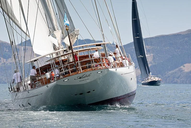a group of people on a sailboat aboard ADELE Yacht for Sale
