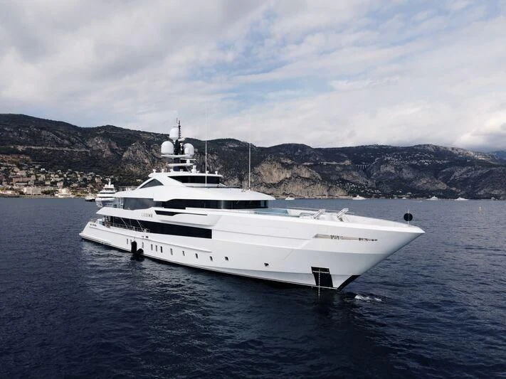 a white yacht in the water aboard LUSINE Yacht for Sale