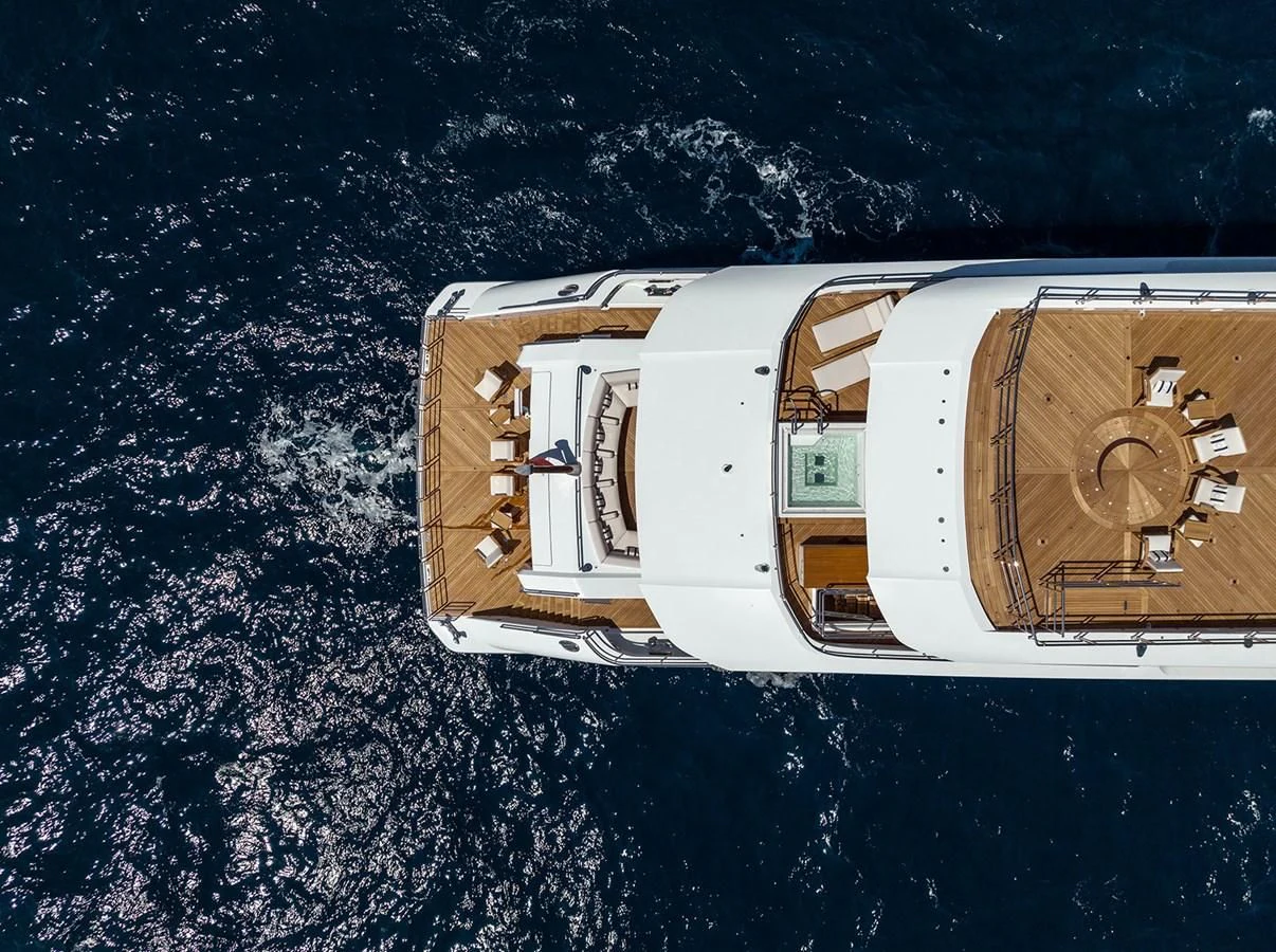 a space shuttle in space aboard LUSINE Yacht for Sale
