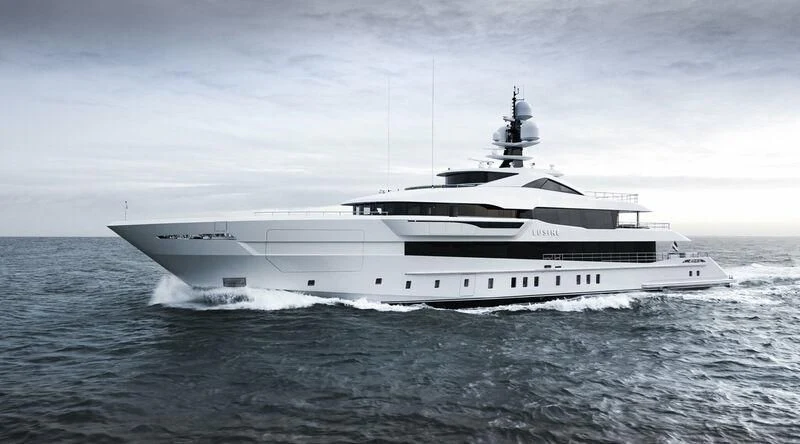 a white yacht in the water aboard LUSINE Yacht for Sale