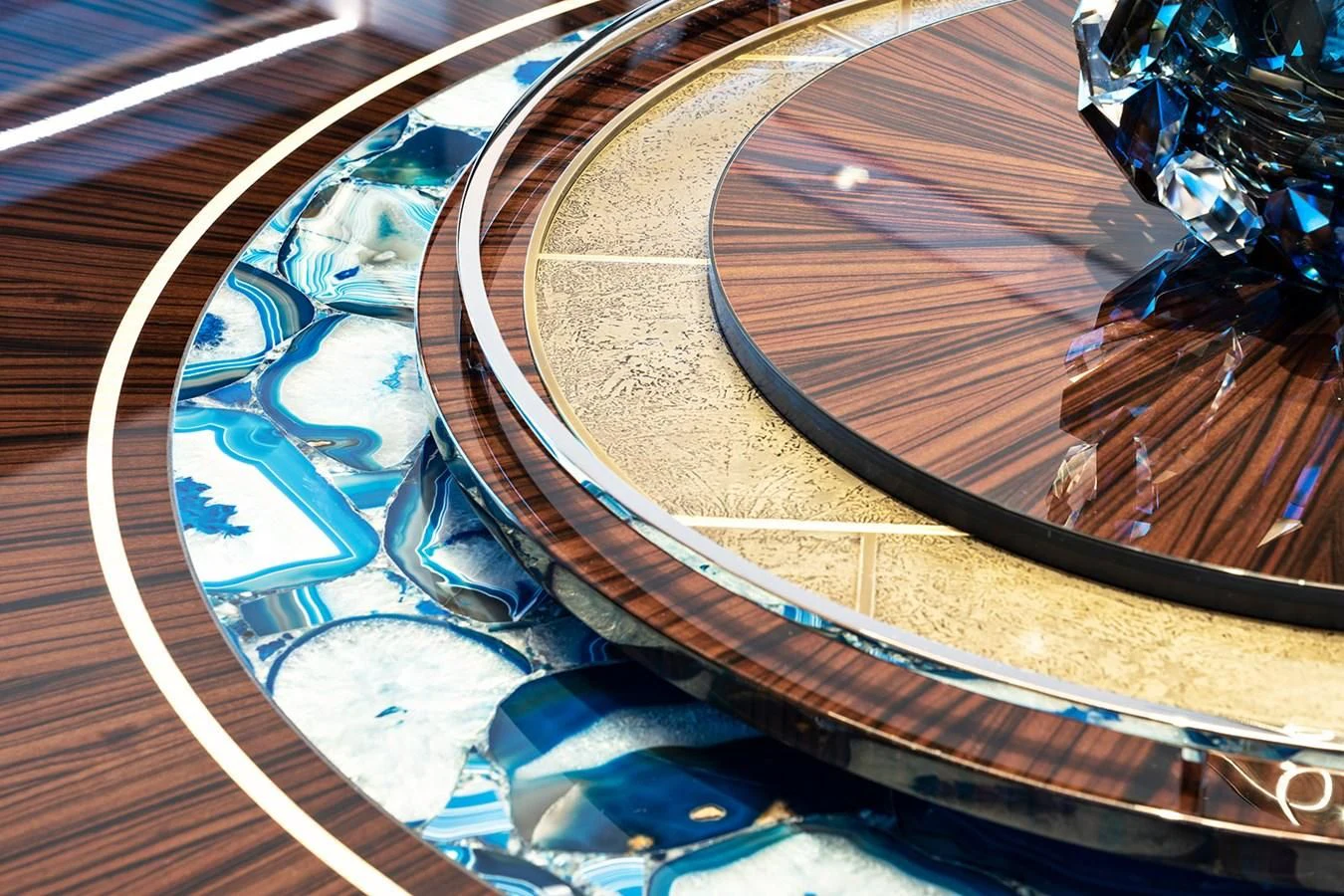 a close-up of a piece of wood aboard LUSINE Yacht for Sale