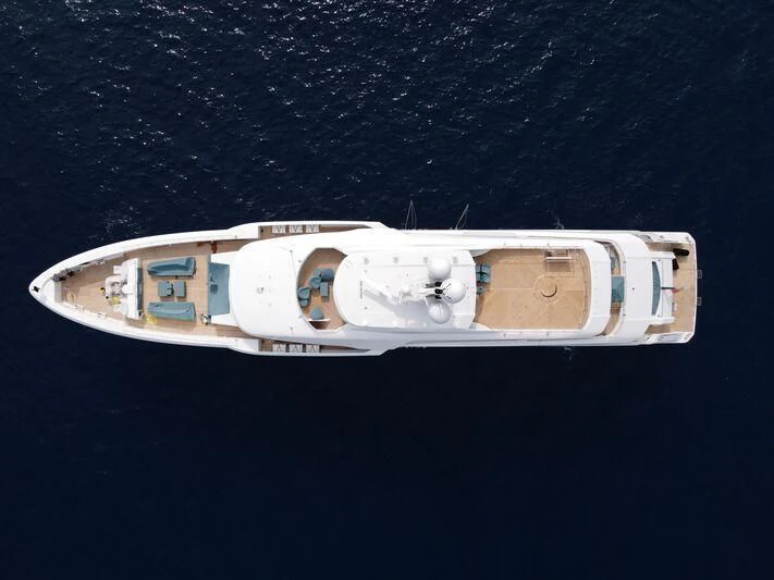 a space ship in space aboard LUSINE Yacht for Sale