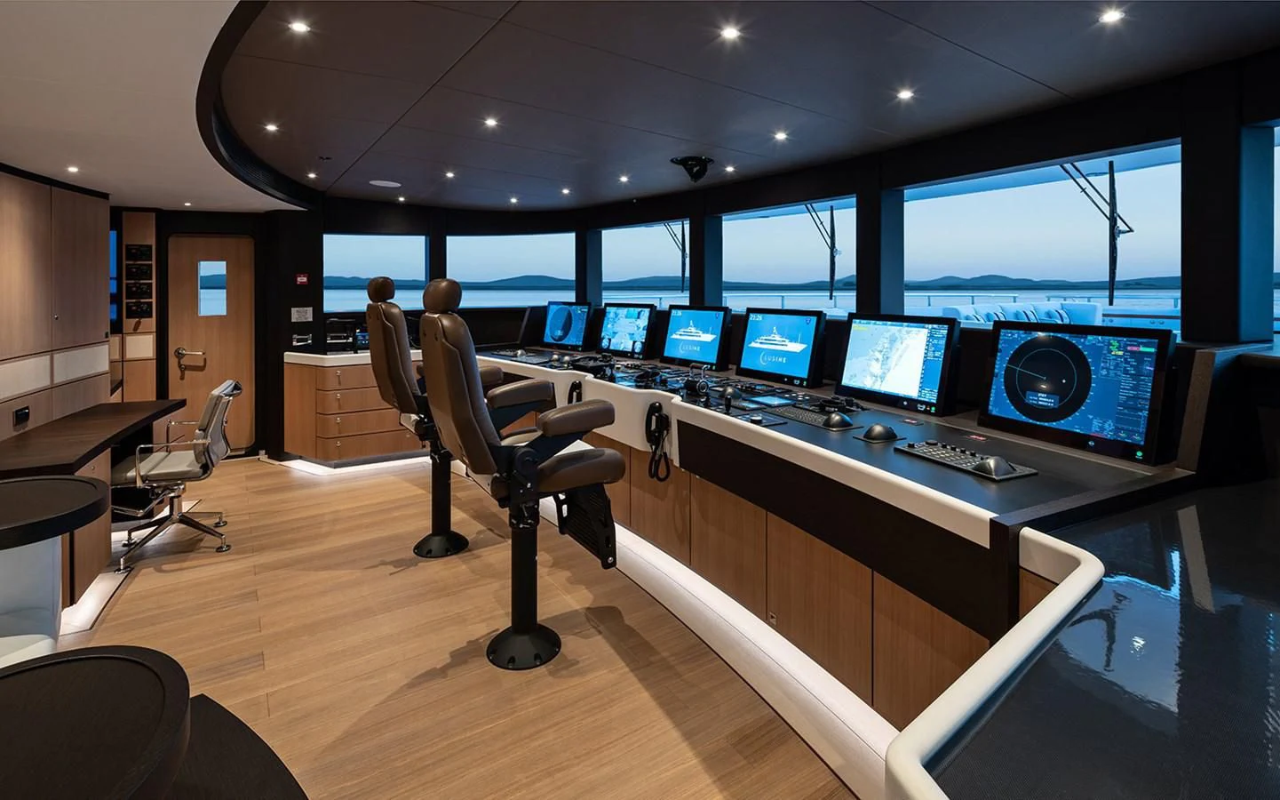 a room with many computers aboard LUSINE Yacht for Sale