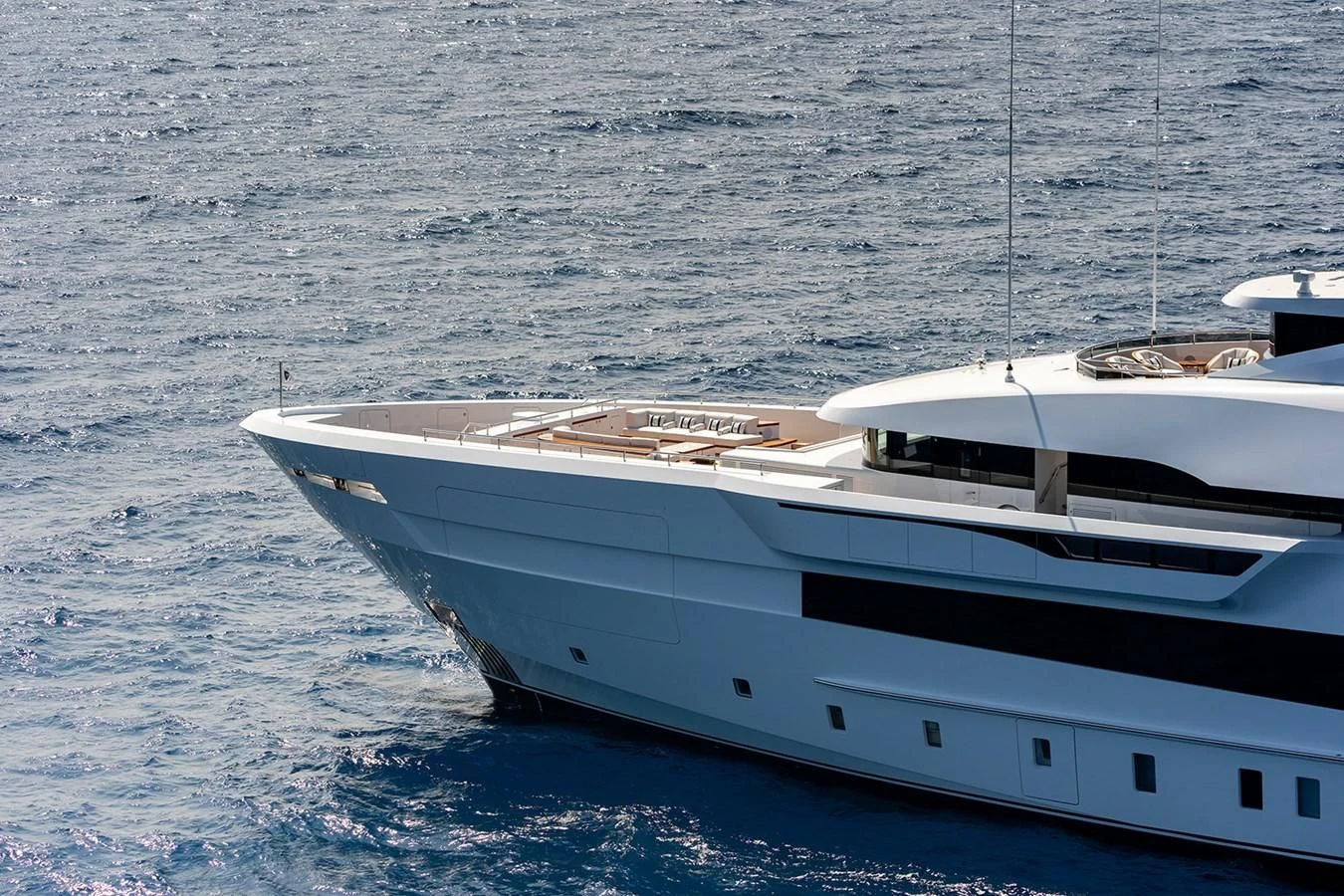 a white boat in the water aboard LUSINE Yacht for Sale