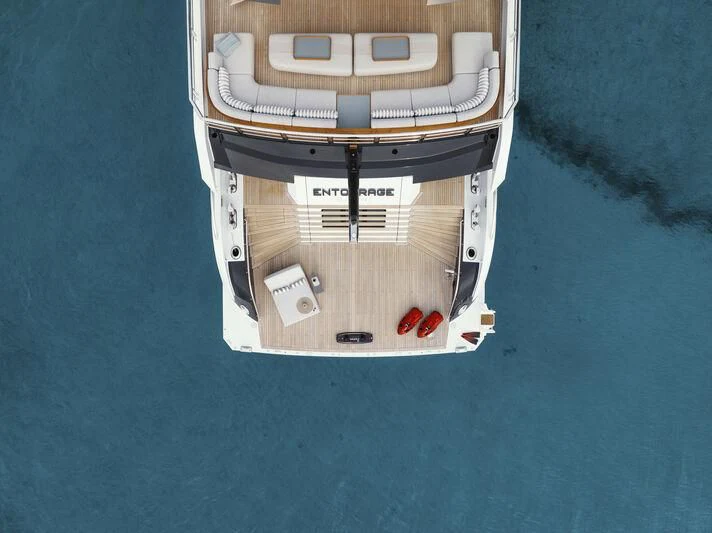 a model of a ship aboard ENTOURAGE Yacht for Sale
