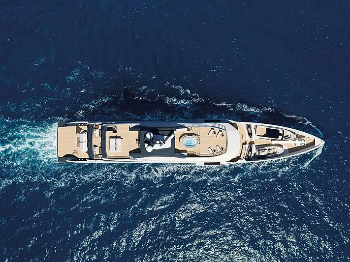 a space ship in outer space aboard ENTOURAGE Yacht for Sale