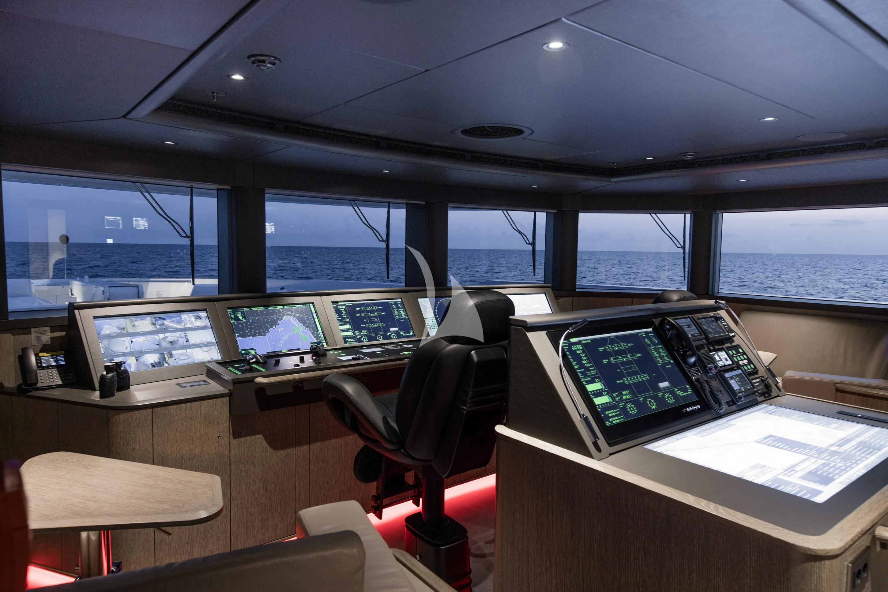 a control panel on a bus aboard ENTOURAGE Yacht for Sale