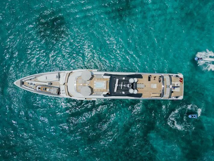 a ship in the water aboard ENTOURAGE Yacht for Sale