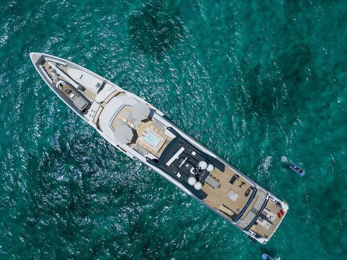 a satellite in space aboard ENTOURAGE Yacht for Sale