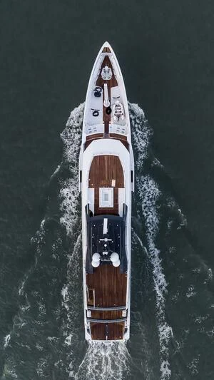 a rocket ship in the water aboard ENTOURAGE Yacht for Sale