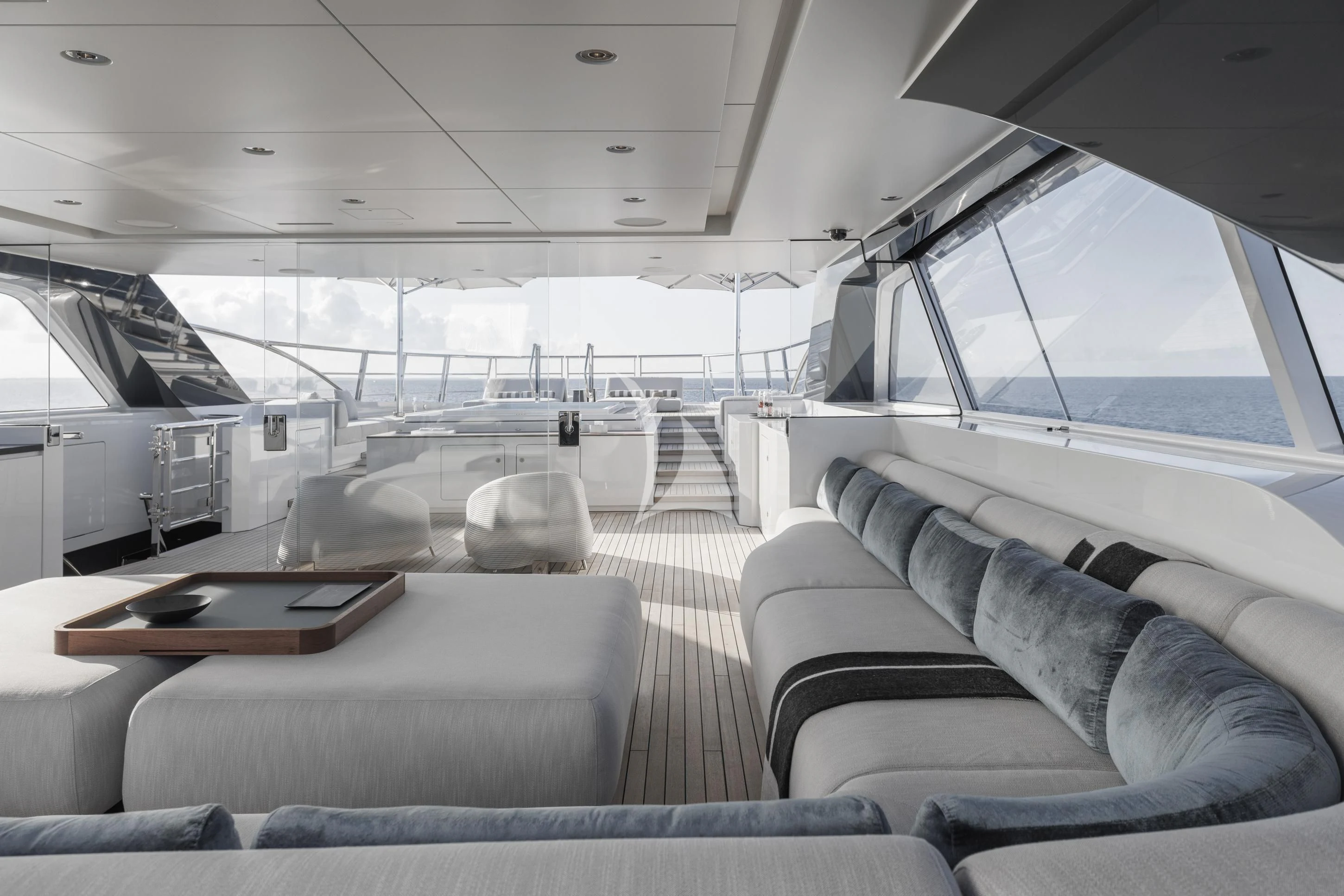 inside of a car aboard ENTOURAGE Yacht for Sale