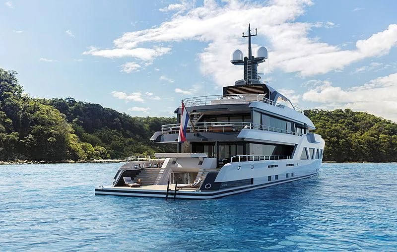 a boat on the water aboard ENTOURAGE Yacht for Sale