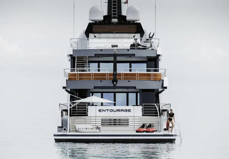 a boat on the water aboard ENTOURAGE Yacht for Sale