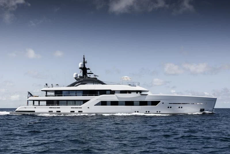 a boat in the water aboard ENTOURAGE Yacht for Sale