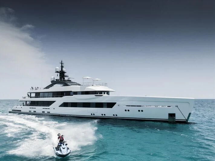 a boat on the water aboard ENTOURAGE Yacht for Sale