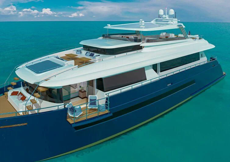 a boat on the water aboard DESTINATION ONE Yacht for Sale