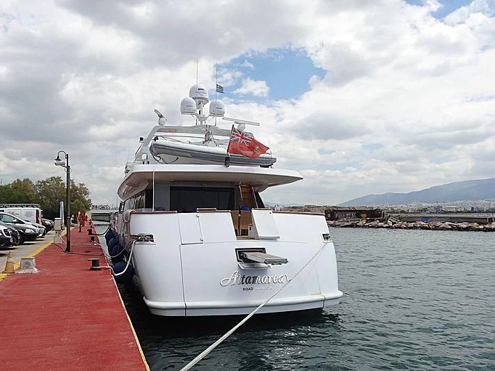 a boat docked at a pier aboard ALTAMAREA I Yacht for Sale