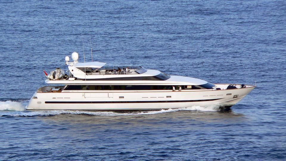a white yacht in the water aboard ALTAMAREA I Yacht for Sale