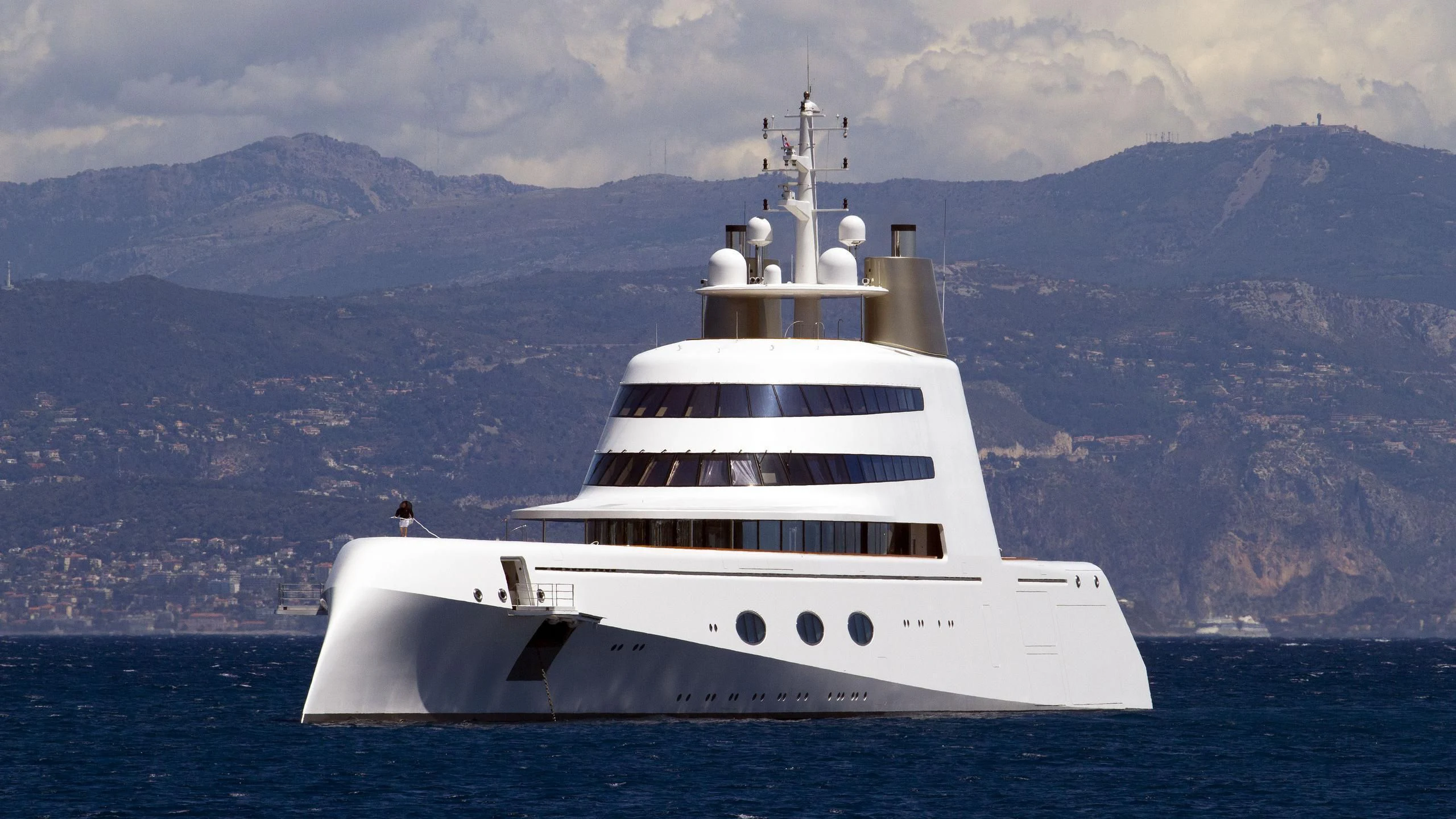 a large white yacht aboard A Yacht for Sale