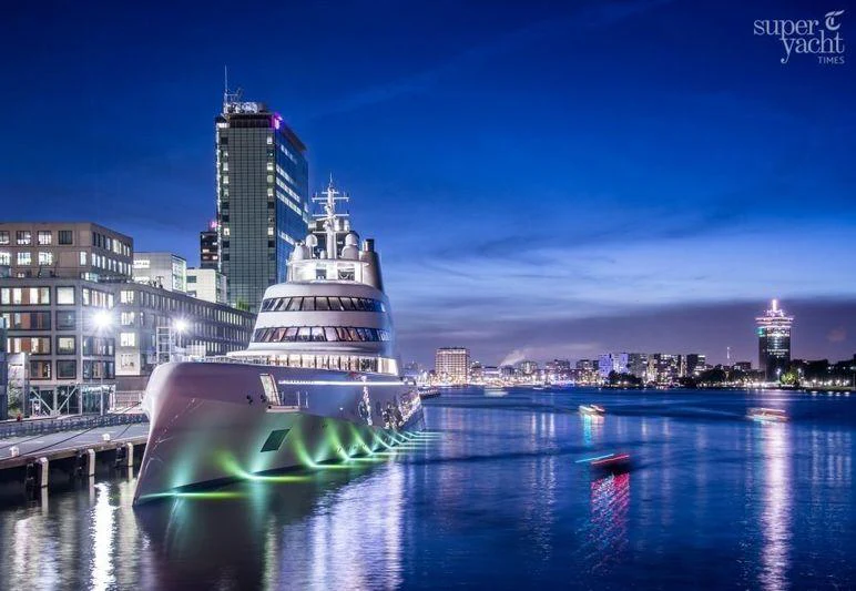 a large boat in a body of water aboard A Yacht for Sale