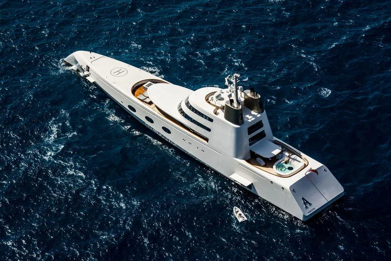 a space ship in the water aboard A Yacht for Sale