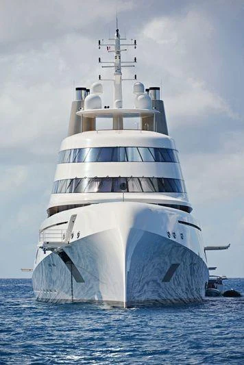 a large white ship aboard A Yacht for Sale