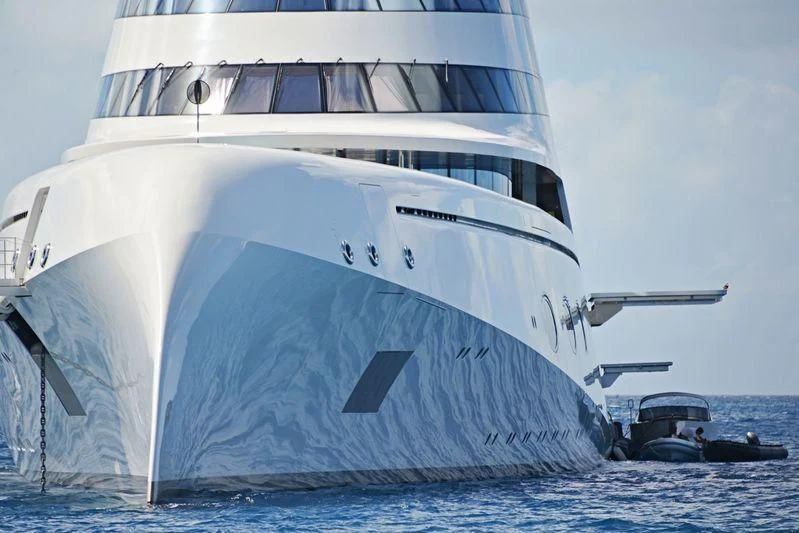 a large white yacht in the water aboard A Yacht for Sale