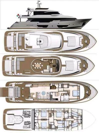 diagram, engineering drawing aboard ZEN Yacht for Sale