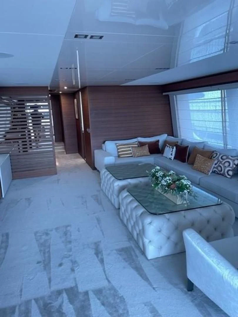 a living room with a couch aboard ZEN Yacht for Sale
