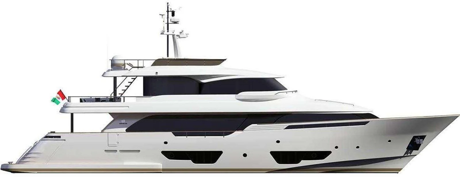 a white and black boat aboard ZEN Yacht for Sale