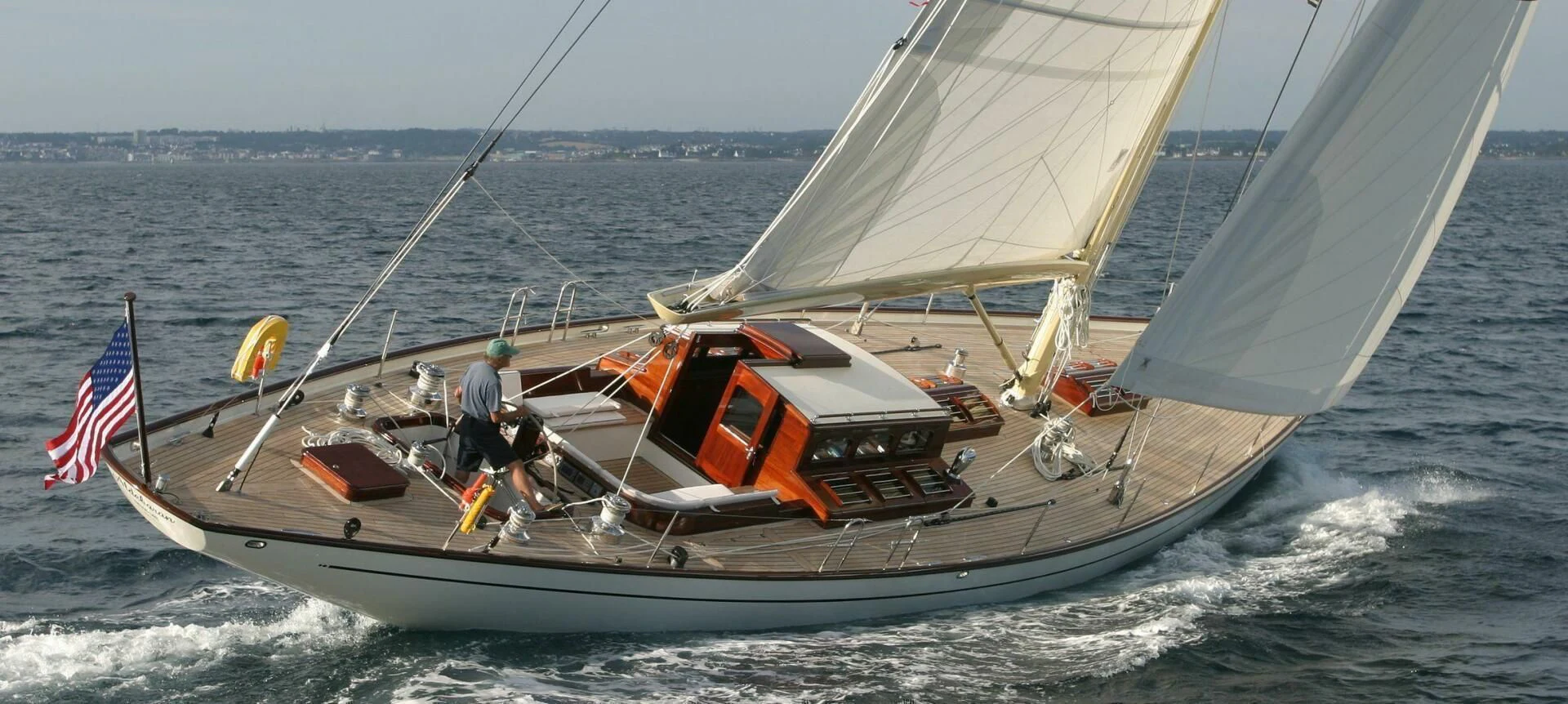 a person sailing on a boat aboard ALDEBARAN Yacht for Sale