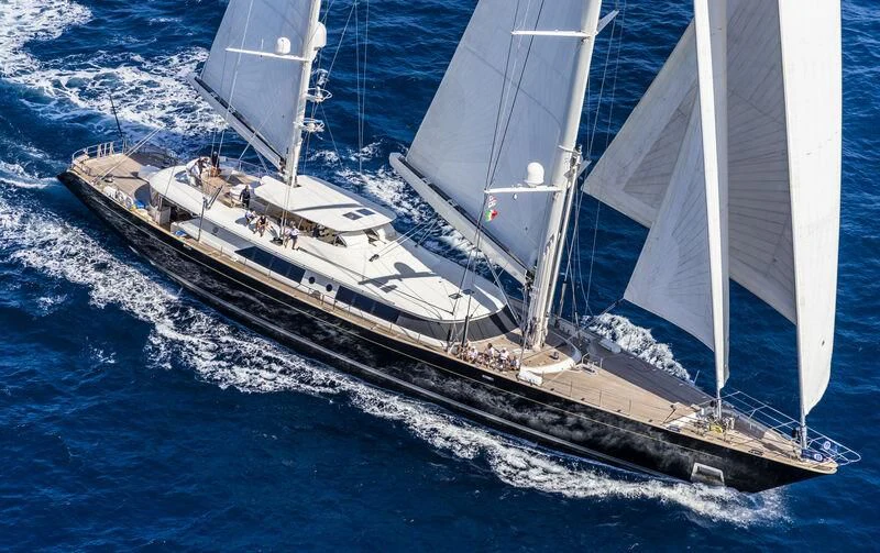 a large ship sailing on the sea aboard CAOZ 14 Yacht for Sale
