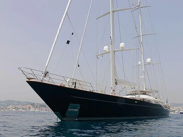a black and white boat aboard CAOZ 14 Yacht for Sale