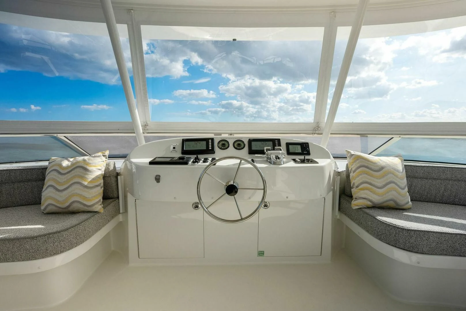a white boat with a white sail aboard ANTARES Yacht for Sale