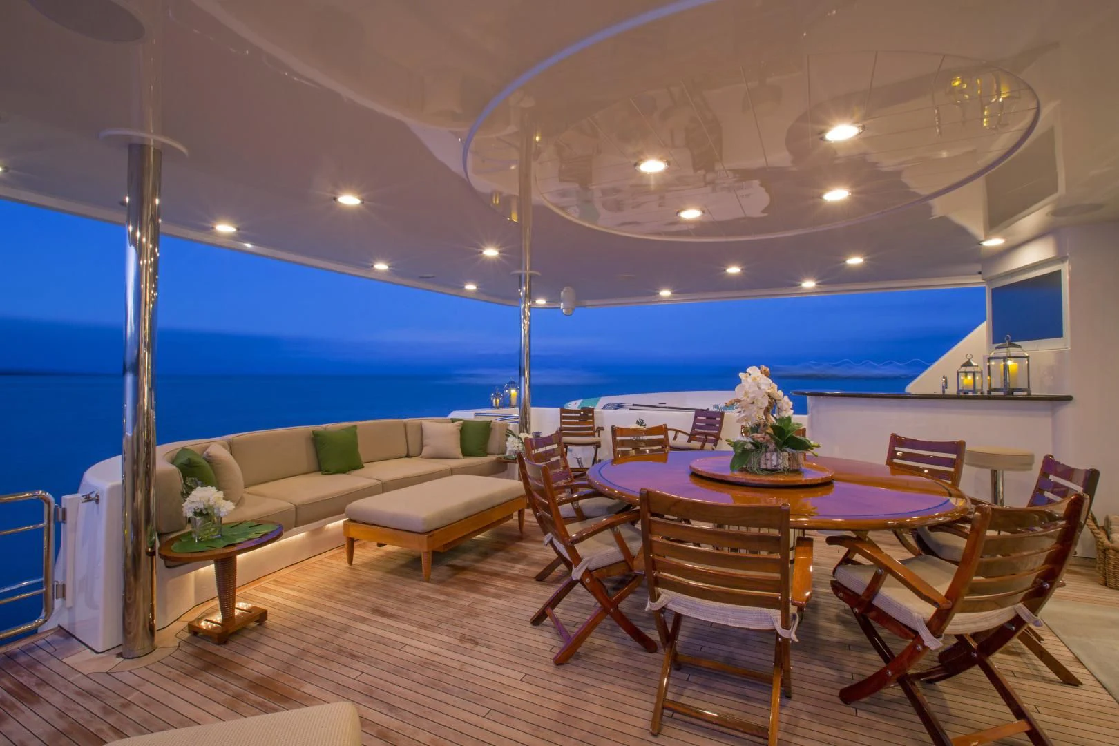 a room with a table and chairs aboard ANTARES Yacht for Sale