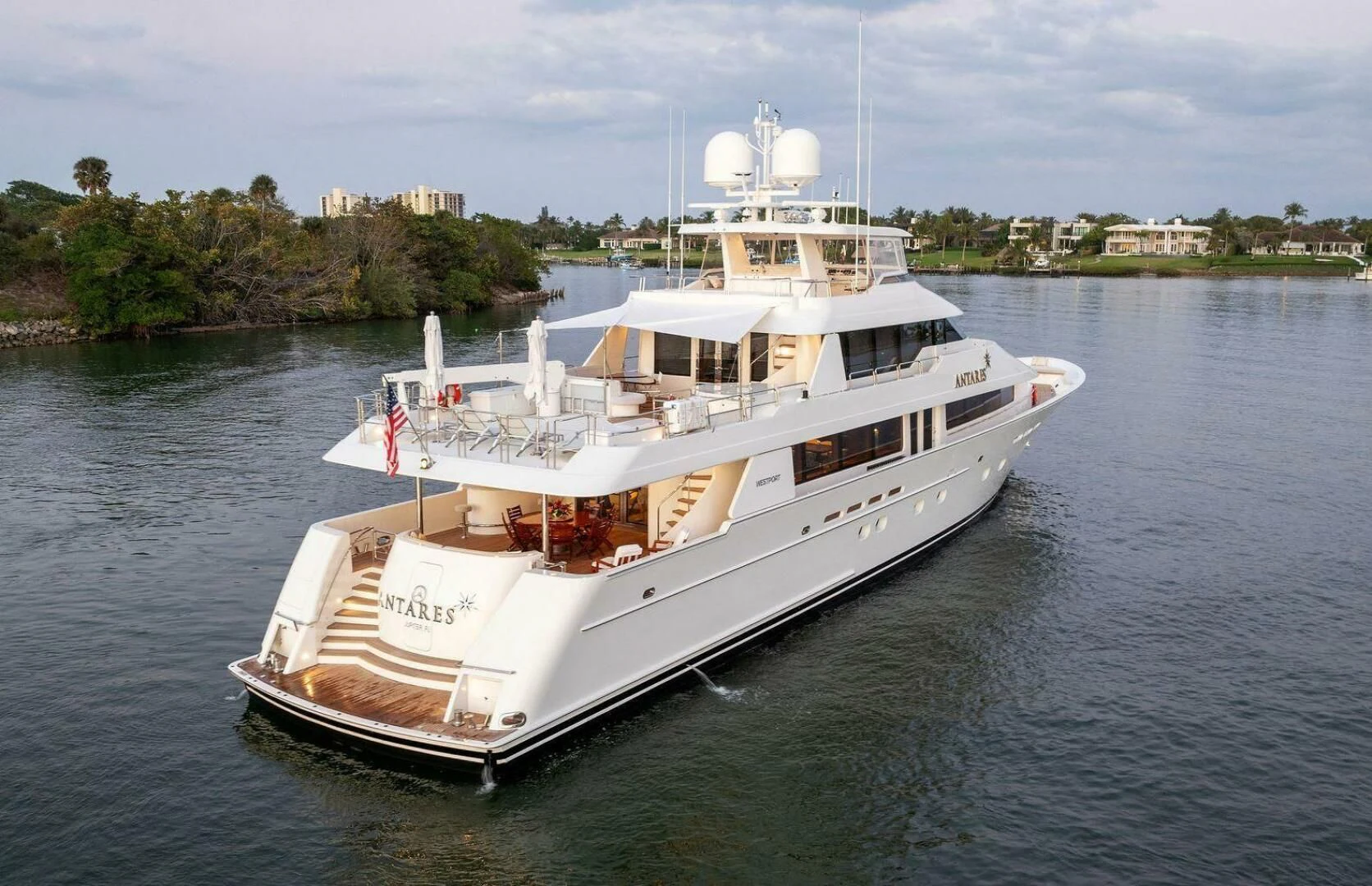 a boat on the water aboard ANTARES Yacht for Sale