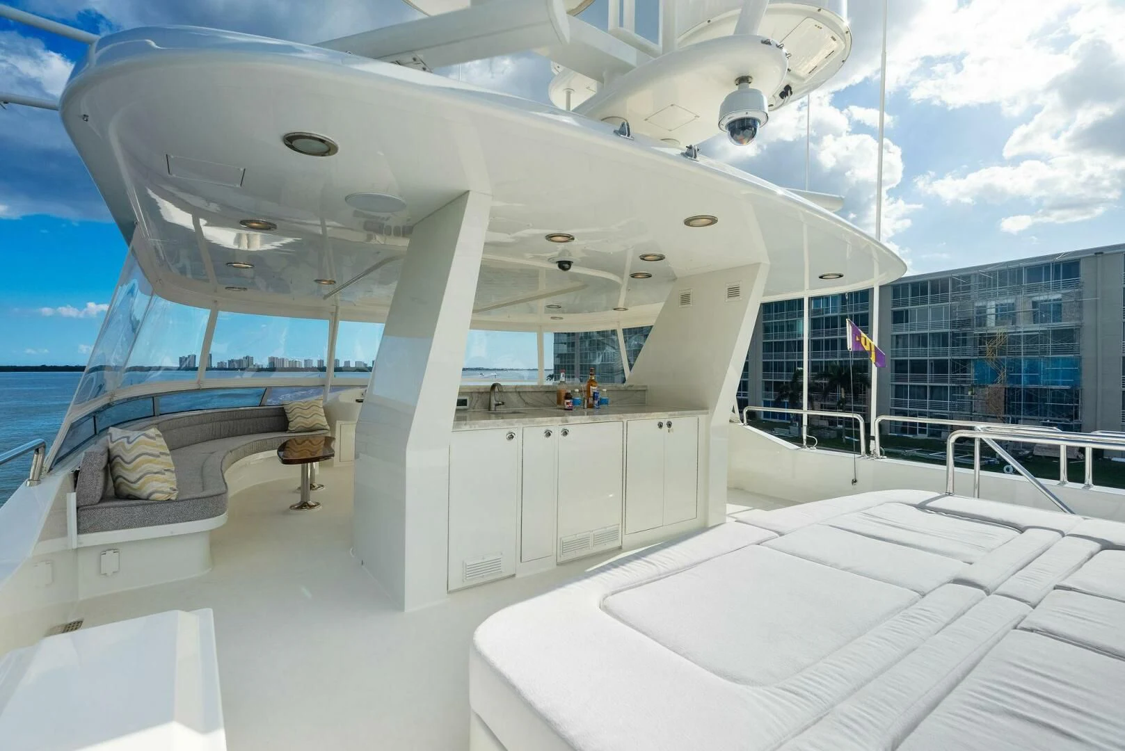 a large white building with a large glass ceiling aboard ANTARES Yacht for Sale