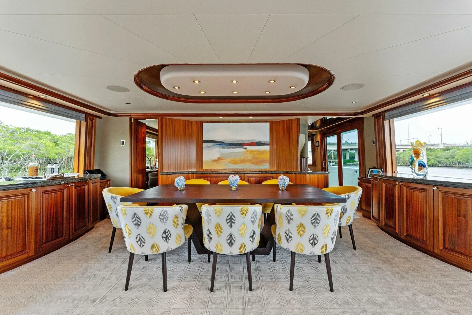 a dining table in a kitchen aboard ANTARES Yacht for Sale