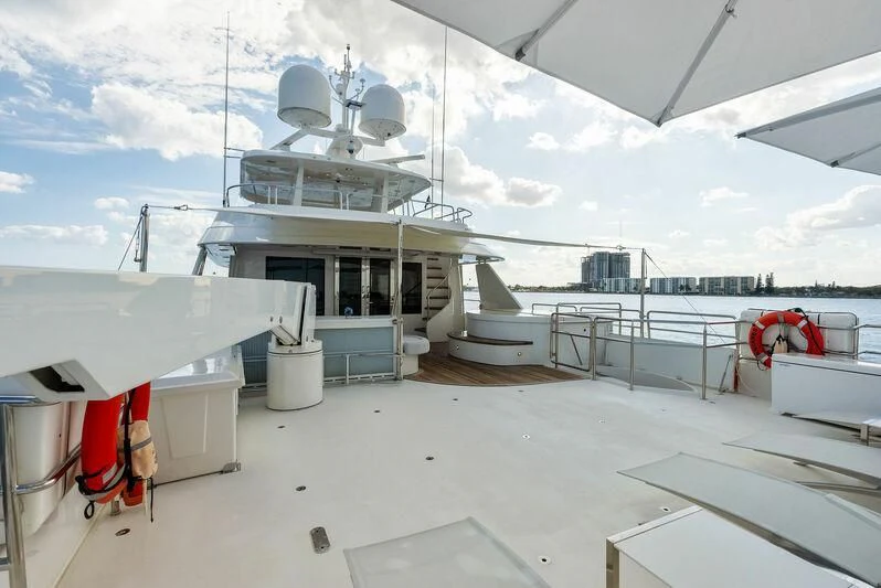 a large white ship with a large white sail aboard ANTARES Yacht for Sale