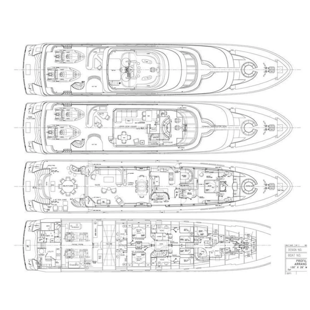 diagram aboard ANTARES Yacht for Sale