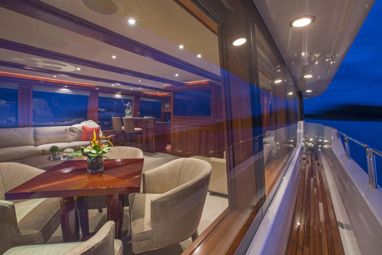 a room with a table and chairs aboard ANTARES Yacht for Sale