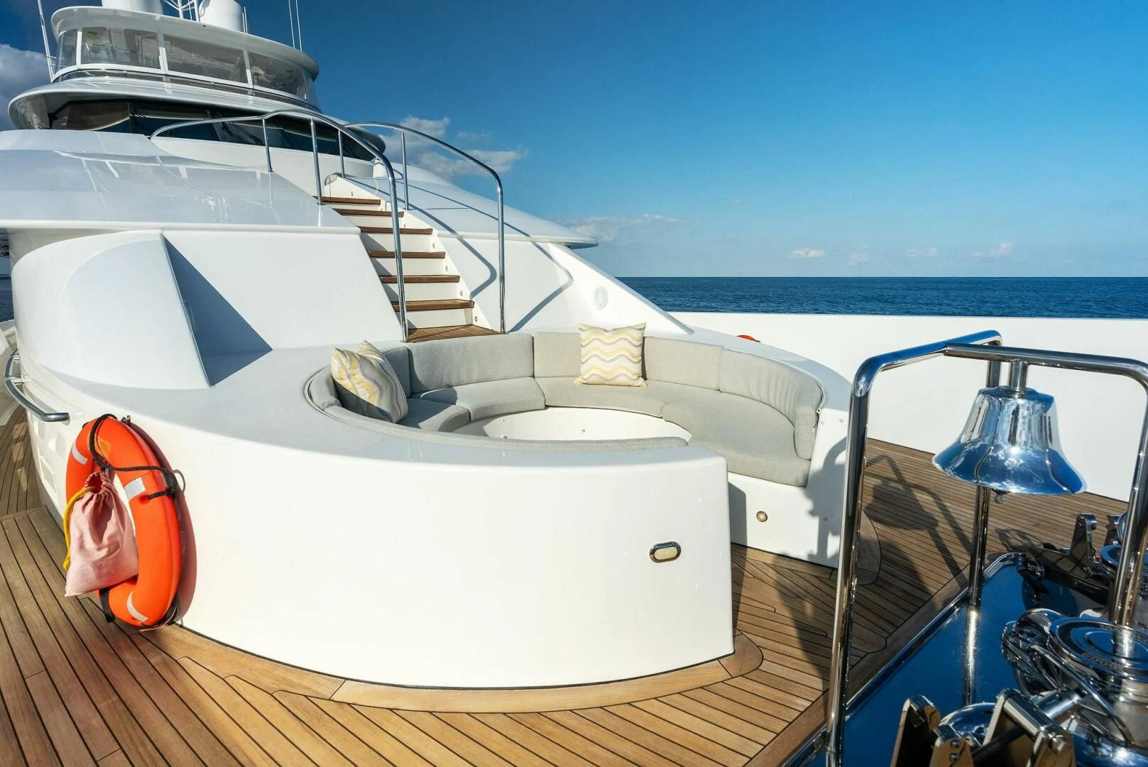 a boat on a deck aboard ANTARES Yacht for Sale