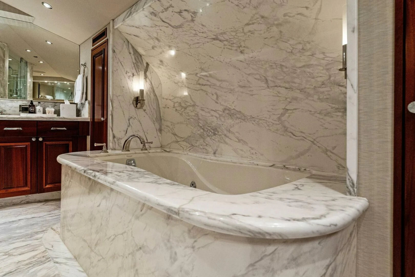 a bathroom with a bathtub aboard ANTARES Yacht for Sale